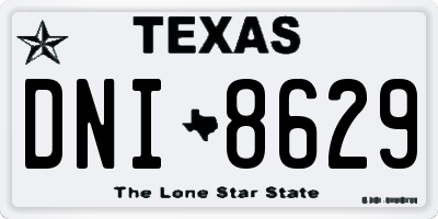 TX license plate DNI8629