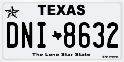 TX license plate DNI8632