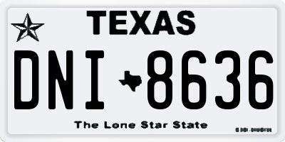 TX license plate DNI8636