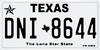 TX license plate DNI8644