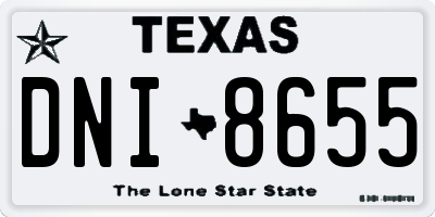TX license plate DNI8655