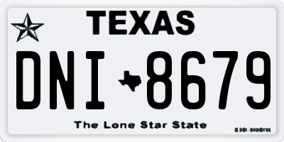 TX license plate DNI8679