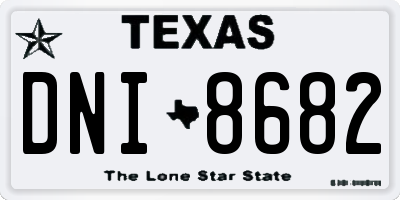 TX license plate DNI8682