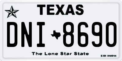 TX license plate DNI8690