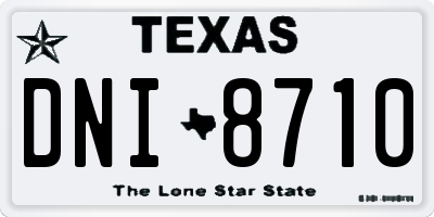 TX license plate DNI8710