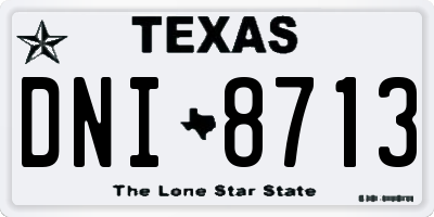 TX license plate DNI8713