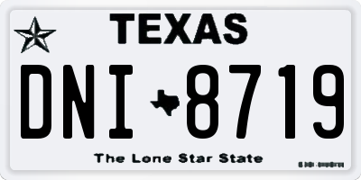 TX license plate DNI8719