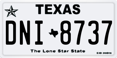 TX license plate DNI8737