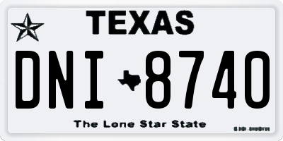 TX license plate DNI8740
