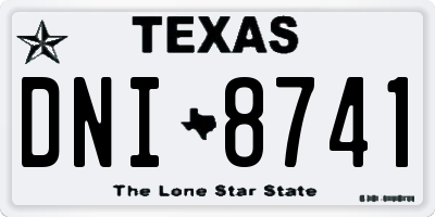 TX license plate DNI8741
