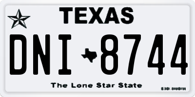 TX license plate DNI8744