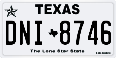 TX license plate DNI8746