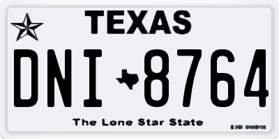 TX license plate DNI8764