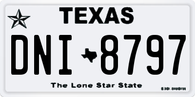 TX license plate DNI8797
