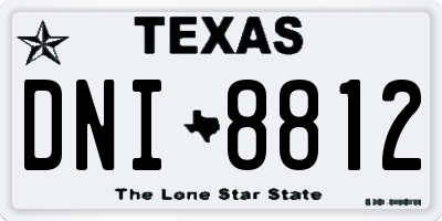 TX license plate DNI8812