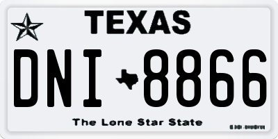 TX license plate DNI8866