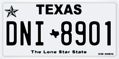 TX license plate DNI8901