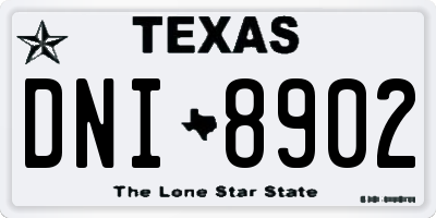 TX license plate DNI8902