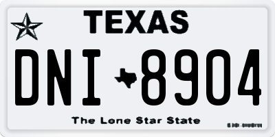 TX license plate DNI8904