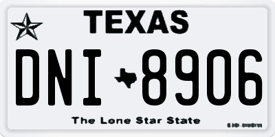 TX license plate DNI8906
