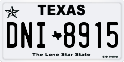 TX license plate DNI8915
