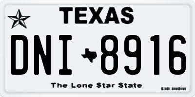 TX license plate DNI8916