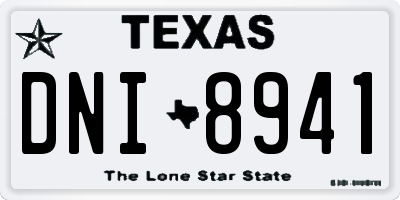 TX license plate DNI8941