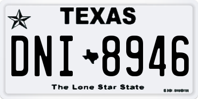 TX license plate DNI8946