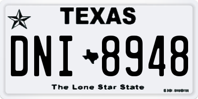 TX license plate DNI8948
