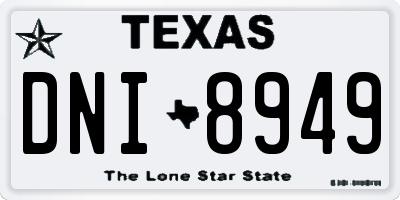 TX license plate DNI8949