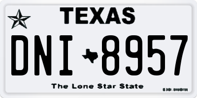 TX license plate DNI8957