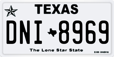 TX license plate DNI8969