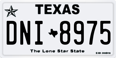 TX license plate DNI8975