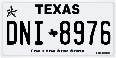 TX license plate DNI8976