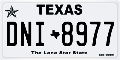 TX license plate DNI8977