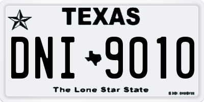 TX license plate DNI9010