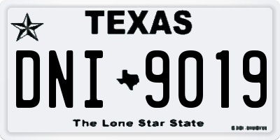 TX license plate DNI9019