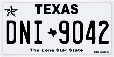 TX license plate DNI9042