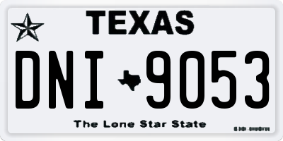 TX license plate DNI9053