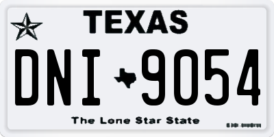 TX license plate DNI9054