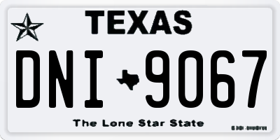 TX license plate DNI9067