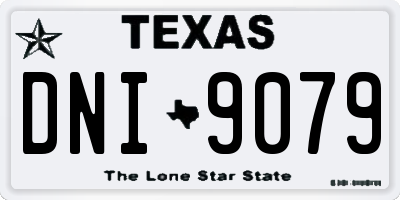 TX license plate DNI9079