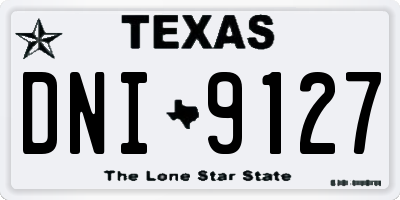 TX license plate DNI9127