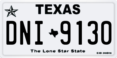 TX license plate DNI9130