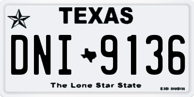 TX license plate DNI9136