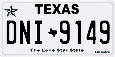 TX license plate DNI9149