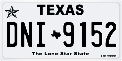 TX license plate DNI9152
