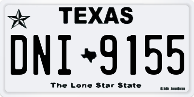 TX license plate DNI9155