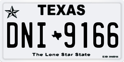 TX license plate DNI9166