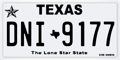 TX license plate DNI9177